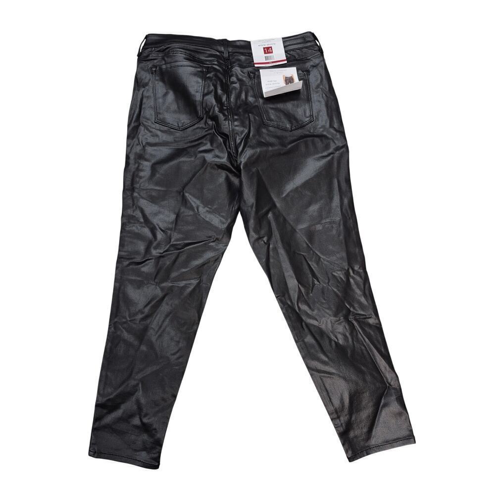 NWT Social Standard by Sanctuary Black Ankle Skinny Coated Pants Sz 14